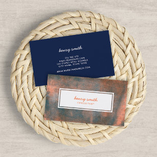 Oranje en Blauwe Gerolde Inkt Trendy Modern Visitekaartje