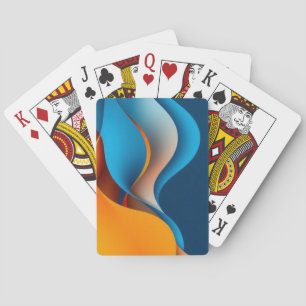 Oranje en blauwe golven pokerkaarten