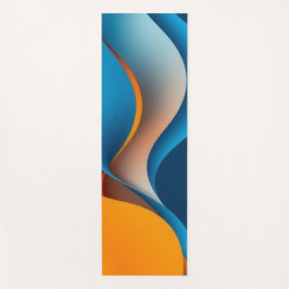 Oranje en blauwe golven yogamat