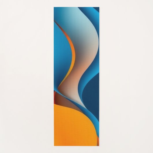 Oranje en blauwe golven yogamat (Voorkant)