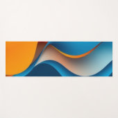 Oranje en blauwe golven yogamat (Voorkant (horizontaal))