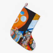 Oranje en blauwe graffiti kleine kerstsok (Voorkant (Hangend))
