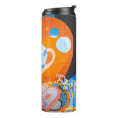 Oranje en blauwe graffiti thermosbeker (Gedraaid links)