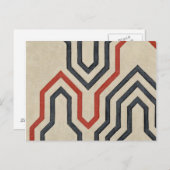 Oranje en blauwe grafische lijnen briefkaart (Voorkant / Achterkant)