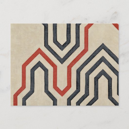 Oranje en blauwe grafische lijnen briefkaart (Voorkant)