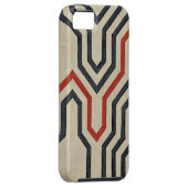 Oranje en blauwe grafische lijnen Case-Mate iPhone case (Back/Rechts)