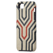 Oranje en blauwe grafische lijnen Case-Mate iPhone case (Achterkant Links)