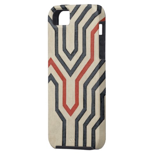 Oranje en blauwe grafische lijnen Case-Mate iPhone case (Achterkant Links)