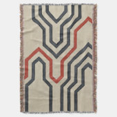 Oranje en blauwe grafische lijnen deken (Voorkant Verticaal)