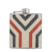 Oranje en blauwe grafische lijnen heupfles (Voorkant)