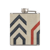 Oranje en blauwe grafische lijnen heupfles (Achterkant)