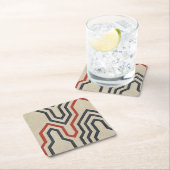 Oranje en blauwe grafische lijnen kartonnen onderzetters (Insitu)