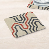 Oranje en blauwe grafische lijnen kartonnen onderzetters (Schuin)