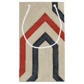 Oranje en blauwe grafische lijnen klein cadeauzakje (Achterkant)