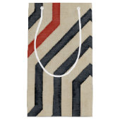 Oranje en blauwe grafische lijnen klein cadeauzakje (Voorkant)