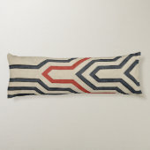 Oranje en blauwe grafische lijnen lichaamskussen (Achterkant)