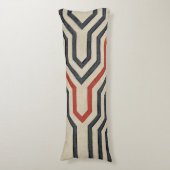 Oranje en blauwe grafische lijnen lichaamskussen (Voorkant Verticaal)