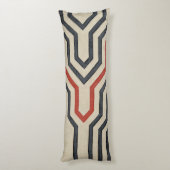 Oranje en blauwe grafische lijnen lichaamskussen (Achterkant (Verticaal))