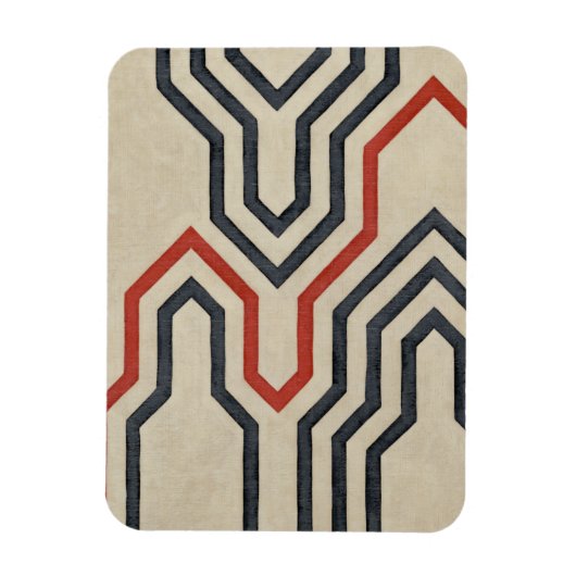 Oranje en blauwe grafische lijnen magneet (Verticaal)