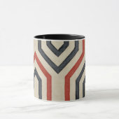 Oranje en blauwe grafische lijnen mok (Midden)