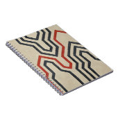 Oranje en blauwe grafische lijnen notitieboek (Rechterzijde)