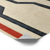 Oranje en blauwe grafische lijnen poster (Hoek)