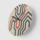 Oranje en blauwe grafische lijnen ronde klok (Hoek)