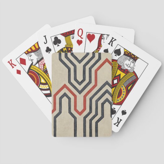 Oranje en blauwe grafische lijnen speelkaarten (Achterkant)