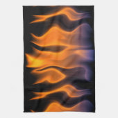 Oranje en blauwe lampjes op een zwarte achtergrond theedoek (Verticaal)