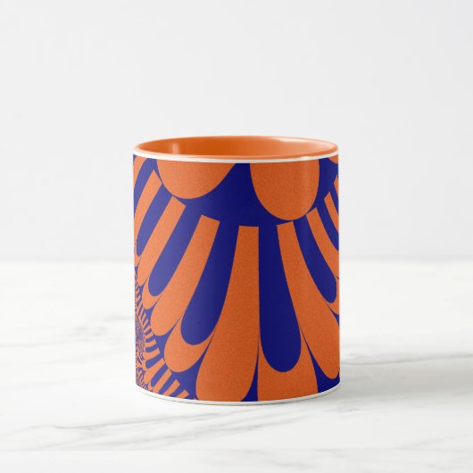 Oranje en blauwe leng mok (Midden)