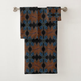 Oranje en blauwe patroon van de vleugel van de mon bad handdoek