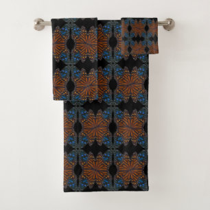 Oranje en blauwe patroon van de vleugel van de mon bad handdoek