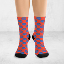 Oranje en Blauwe Pop Art Zoenende Lippen XOXO