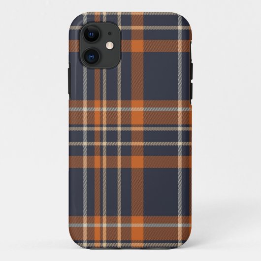 oranje en blauwe ruit iPhone hoes (Achterkant)