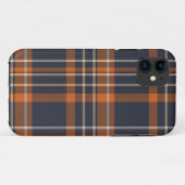oranje en blauwe ruit iPhone hoes (Achterkant (horizontaal))