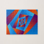 Oranje en blauwe spiraalpuzzel legpuzzel (Horizontaal)