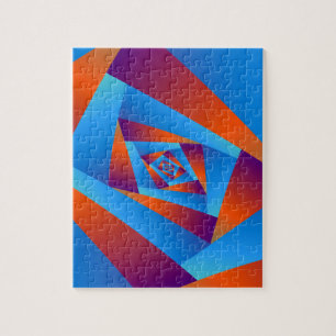 Oranje en blauwe spiraalpuzzel legpuzzel