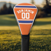 Oranje en blauwe sport Jersey Stripes Golfheadcover