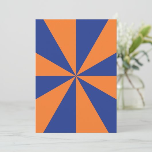 Oranje en blauwe Starburst Kaart (Staand voorkant)