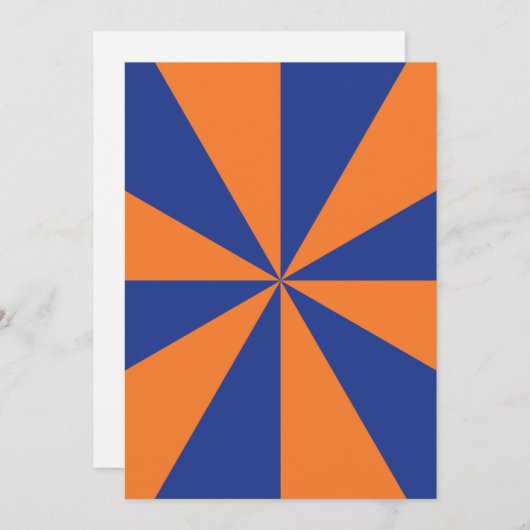 Oranje en blauwe Starburst Kaart (Voorkant / Achterkant)