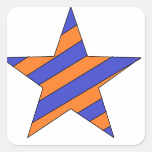 oranje en blauwe ster vierkante sticker