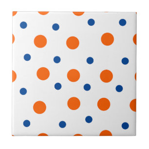 oranje en blauwe stippen tegeltje