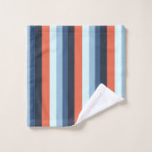 Oranje en blauwe strepen bad handdoek (Wasdoekje)