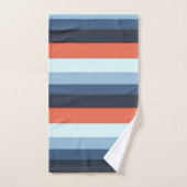 Oranje en blauwe strepen bad handdoek (Handdoek)