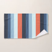 Oranje en blauwe strepen bad handdoek (Handdoek)