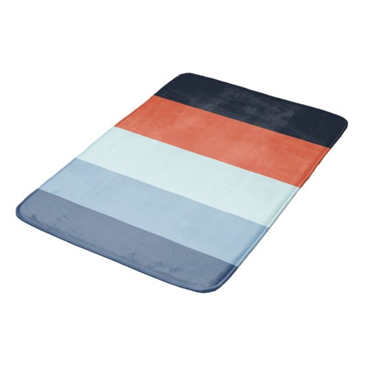 Oranje en blauwe strepen badmat (Gekanteld)