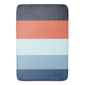 Oranje en blauwe strepen badmat (Voorkant Verticaal)