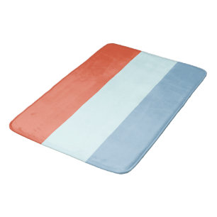 Oranje en blauwe strepen badmat