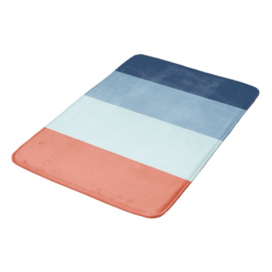 Oranje en blauwe strepen badmat (Gekanteld)