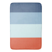 Oranje en blauwe strepen badmat (Voorkant Verticaal)